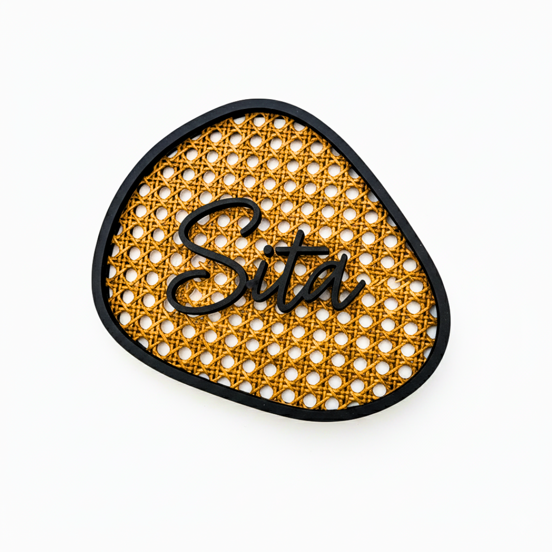Artisanal Cane Nameplate