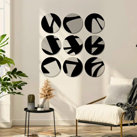 Textured wall deco Set of 9