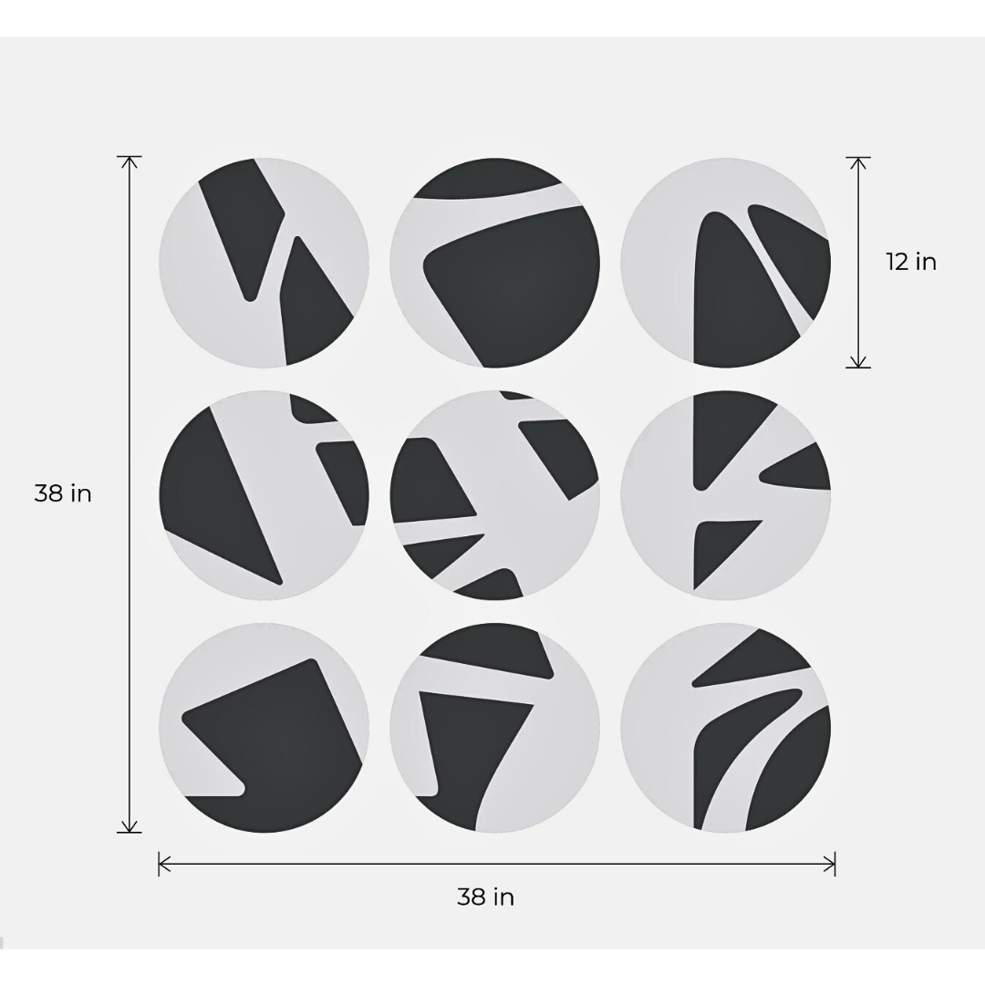 Textured wall deco Set of 9