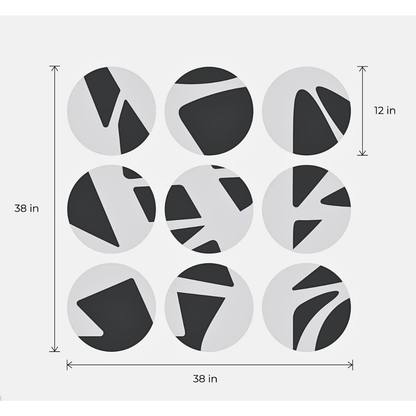 Textured wall deco Set of 9