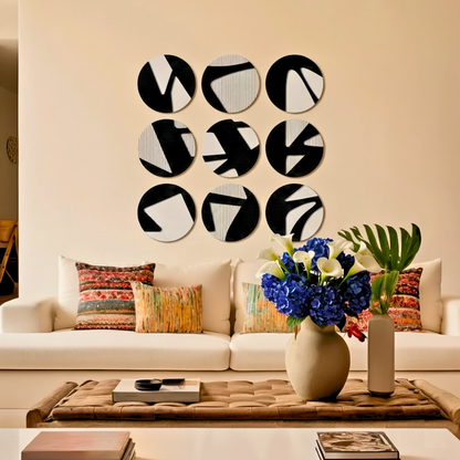 Textured wall deco Set of 9