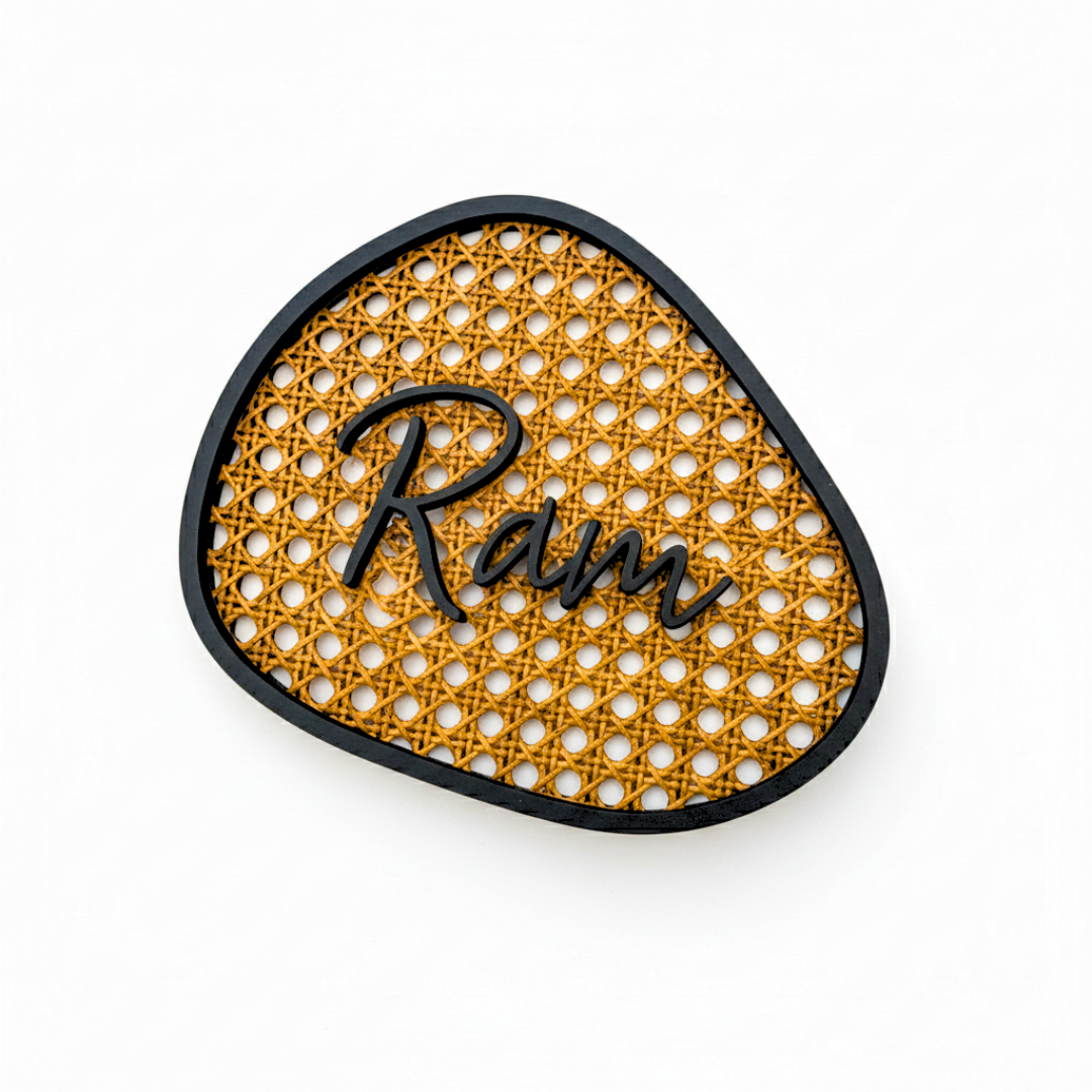 Artisanal Cane Nameplate